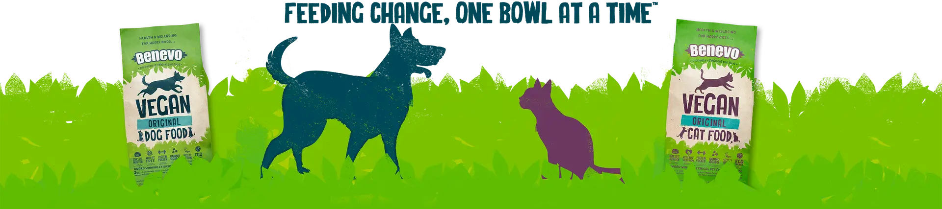 Benevo vegan pet food. The best plant-based pet food for dogs and cats since 2005
